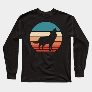 Wolf Retro Sunset Long Sleeve T-Shirt